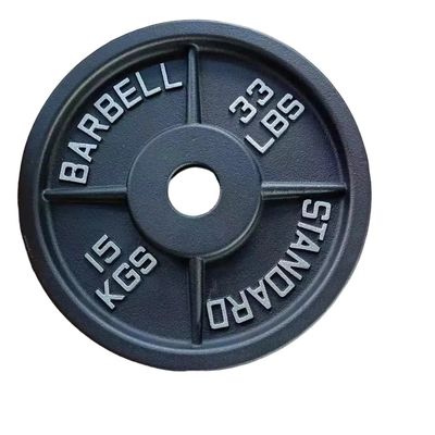 Good price 15KG Gym Rubber Bumper Plates Black Cast Iron Bumper Plates 33 LB online